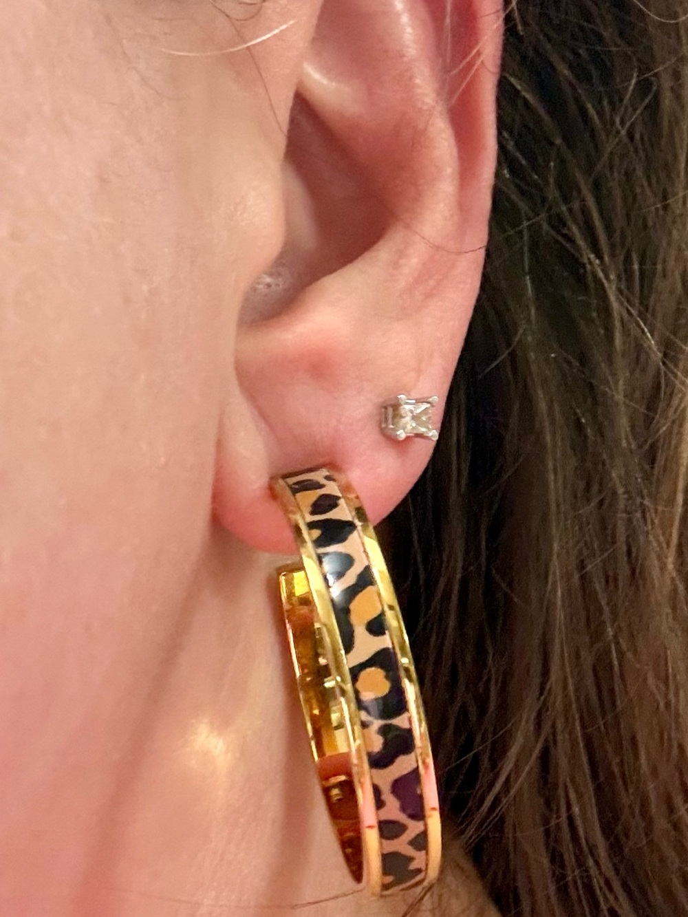 kate spade Gold-Tone Clover Bangle with Leopard Inlay & Earrings Set - Picture 12 of 12